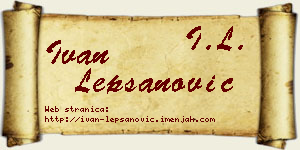 Ivan Lepšanović vizit kartica